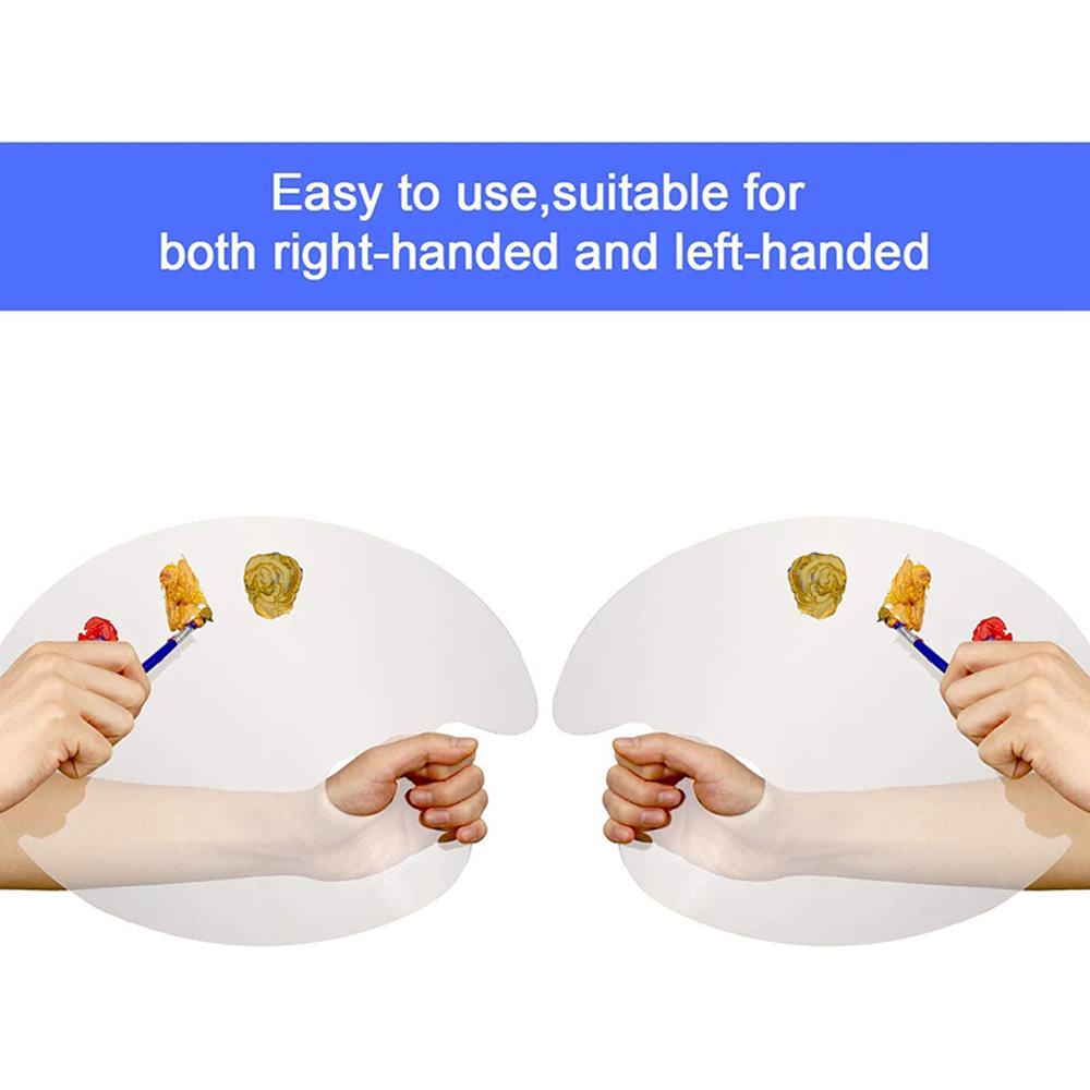Lanfy Palet Cat Oval Mudah Bersih DIY Kerajinan Cat Air Minyak Anti Lengket Perlengkapan Seni