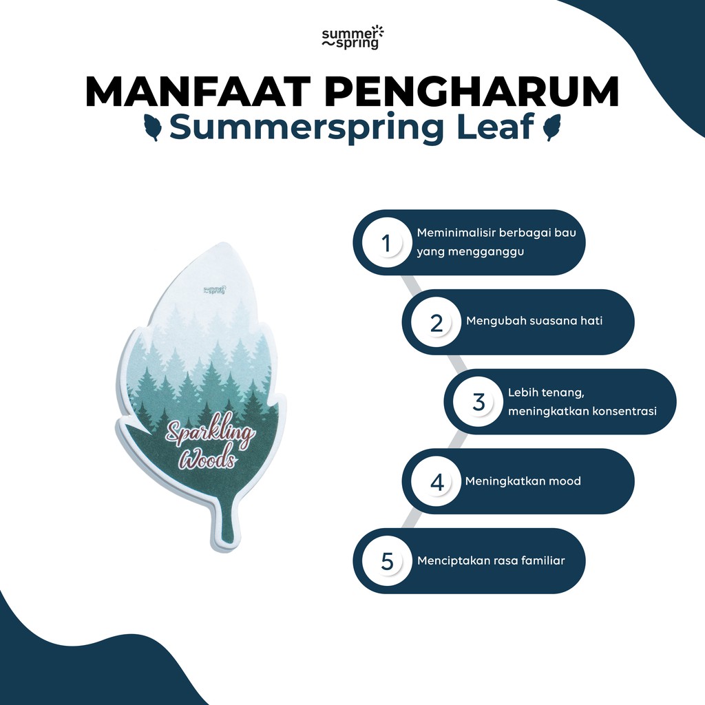 Pengharum Ruangan Aromaterapi Gantung Leaf Parfum Mobil Pewangi Kamar Mandi Tahan Lama Summer Spring