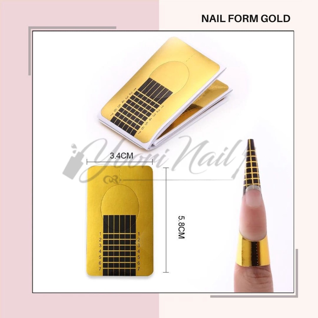 Nail form gold 50pcs extension nails nail foil double thick nail art