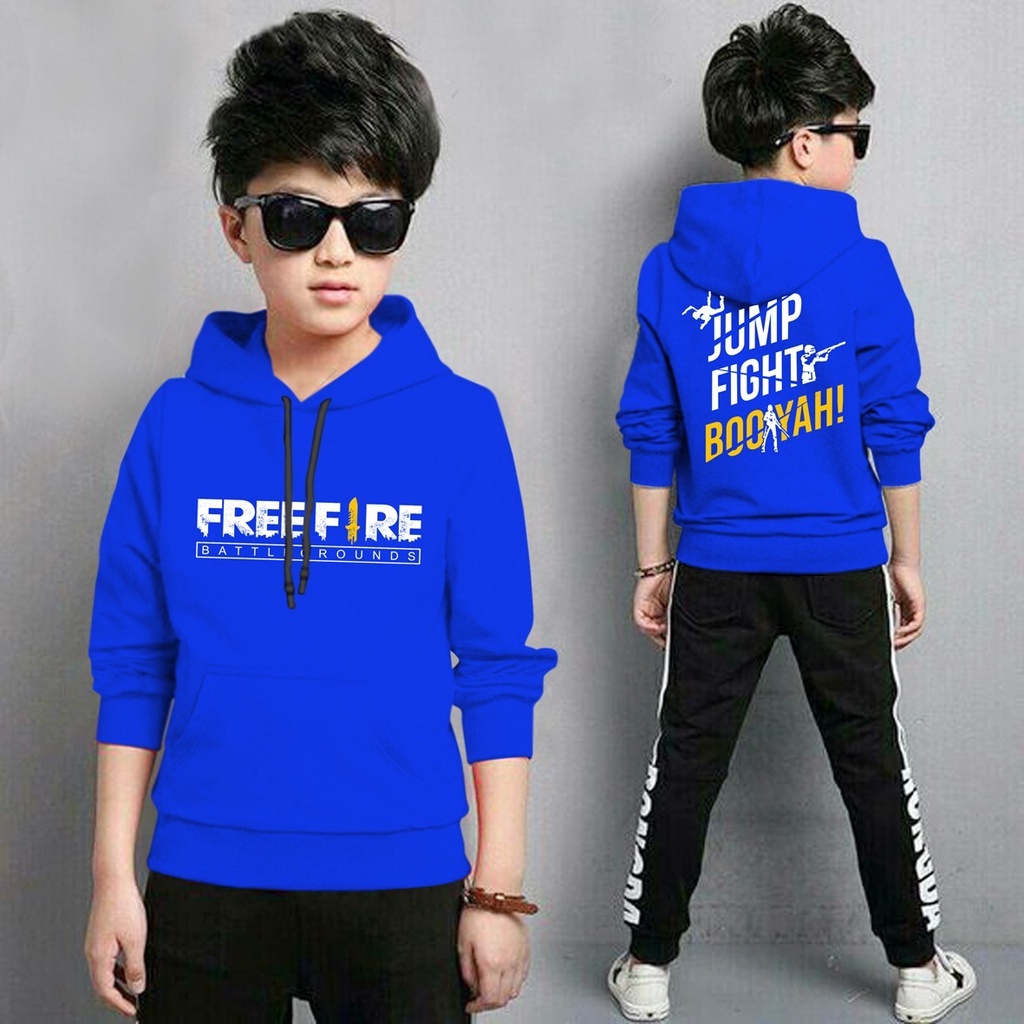 Hoodie Anak Ff Booyah Anak Gaming Bahan Fleece Tebal /Jaket Anak Laki Laki/Jaket Anak Terbaru/4-11 TAHUN(FLAVA_STORE)