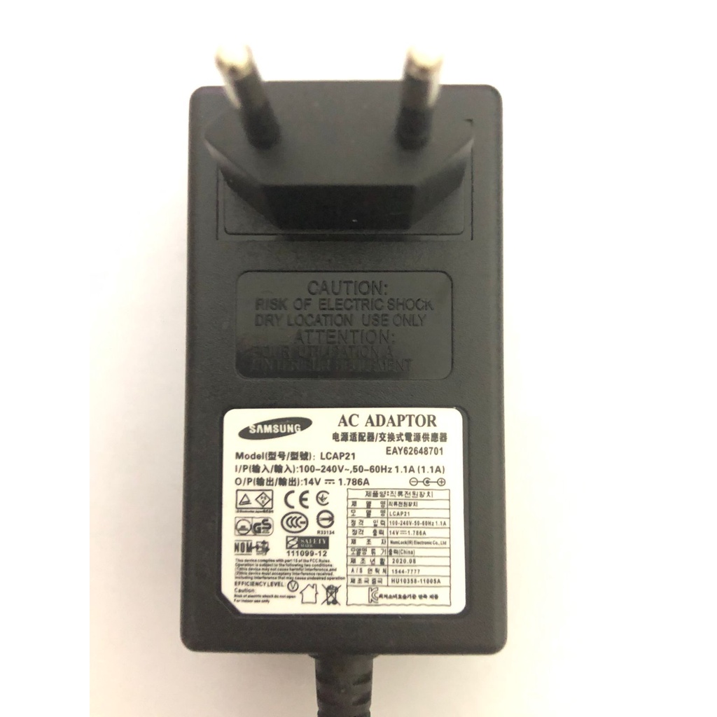 Charger adaptor Lcd monitor 14v 1.786a Dc 6.5x4.4 mm for samsung LCAP21 - adapter led tv jack jarum