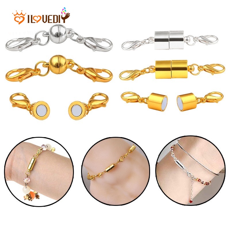 Aksesoris Konektor Lobster Clasp Magnetik Bahan Metal Untuk Membuat Perhiasan Gelang Kalung