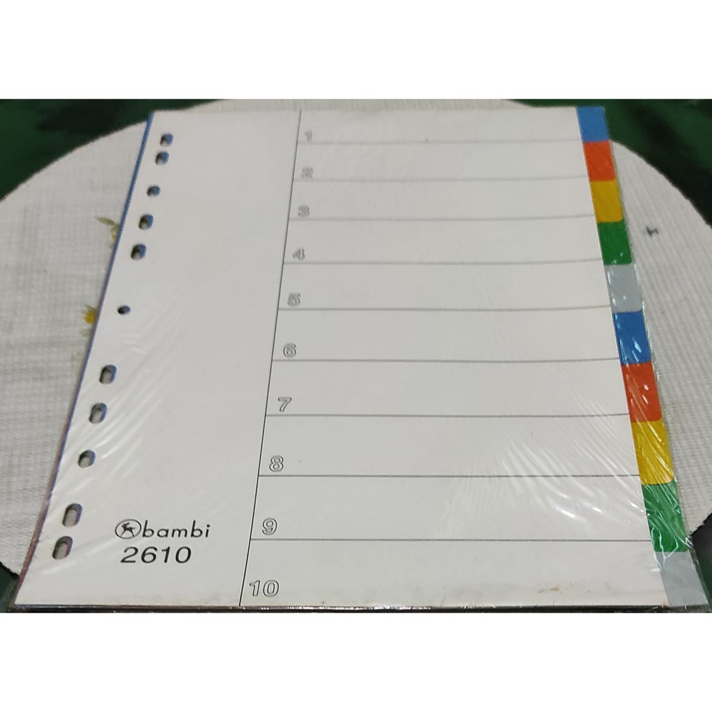 

Bambi Pembatas Divider Plastik A4 10 Warna # 2610