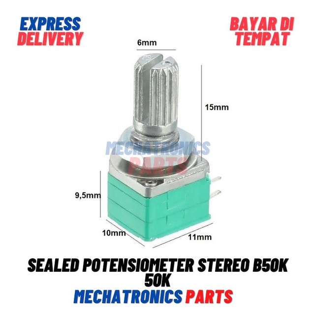 [5783] Sealed Potentiometer Potensiometer potensio Stereo B50K 50K