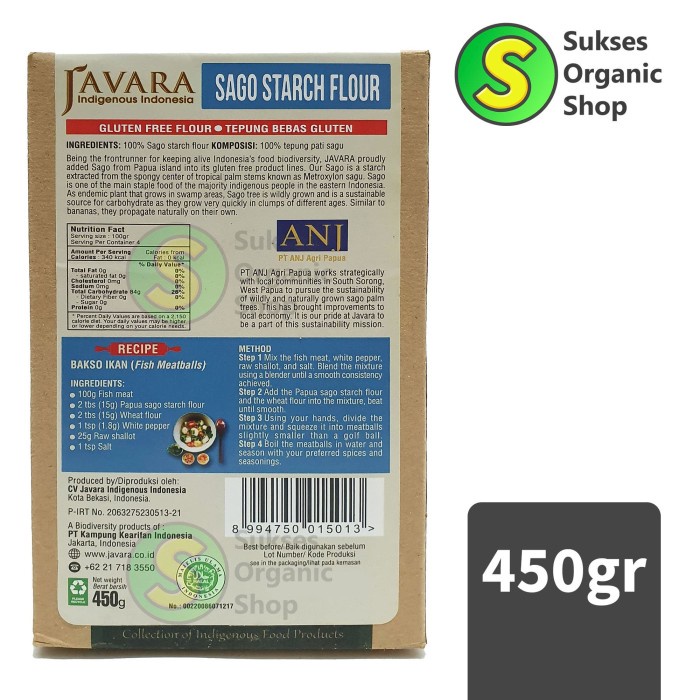 

Ds11D0 Sago Starch Flour/Tepung Pati Sagu Papua | Javara | 450Gr G6040B