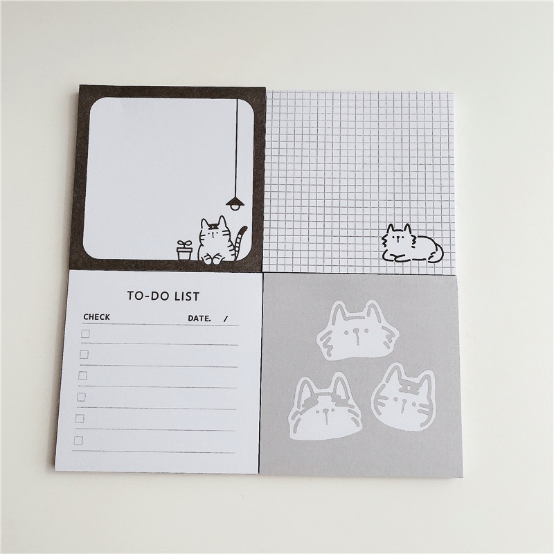 Sticky Notesmemo Pad Motif Kartun Kucing Lucu Imut Multi Warna Untuk Perlengkapan Kantorsekolah