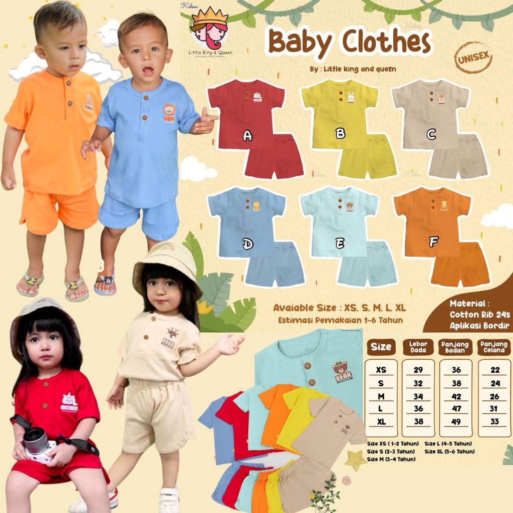 Setelan baby Clotes Little King &amp; Queen