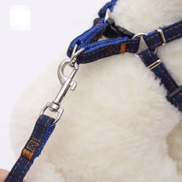 TALI TUNTUN ANJING DENIM TALI ANJING DENIM DOG LEASH HARNESS ANJING HARNES ANJING DOG HARNESS MURAH