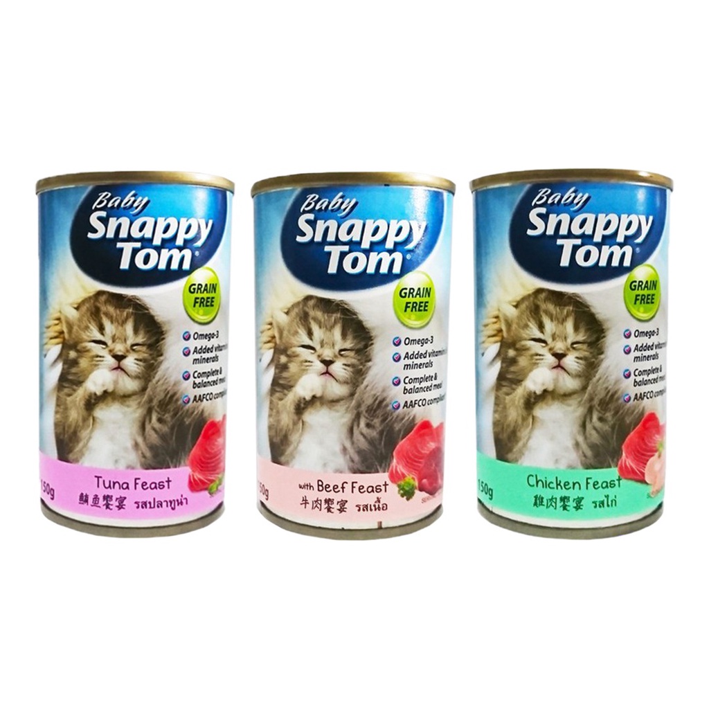 Makanan Kucing Snappy Tom Baby Kaleng 150 gram