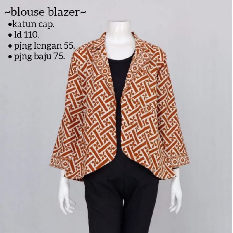 Blouse blazer cap garutan batik solo blazer batik