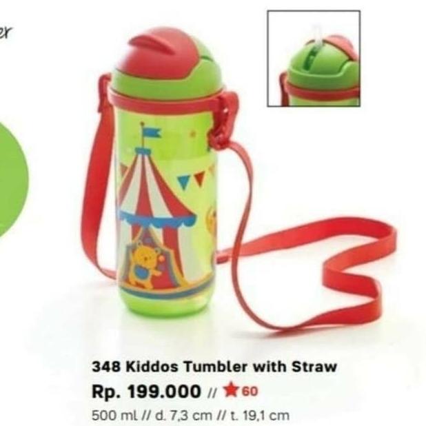 BOTOL MINUM botol minum anak tupperware kiddos tumbler with straw promo