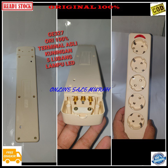 G327 ori 100% Terminal kuningan 5 lubang socket colokan stop kontak listrik elektronik elektrik kualitas original lampu led G327   Harga satuan  merupakan terminal / stop kontak yg sdh diakui. Kualitas nya yg baik membuat terminal ini tdk gampang panas