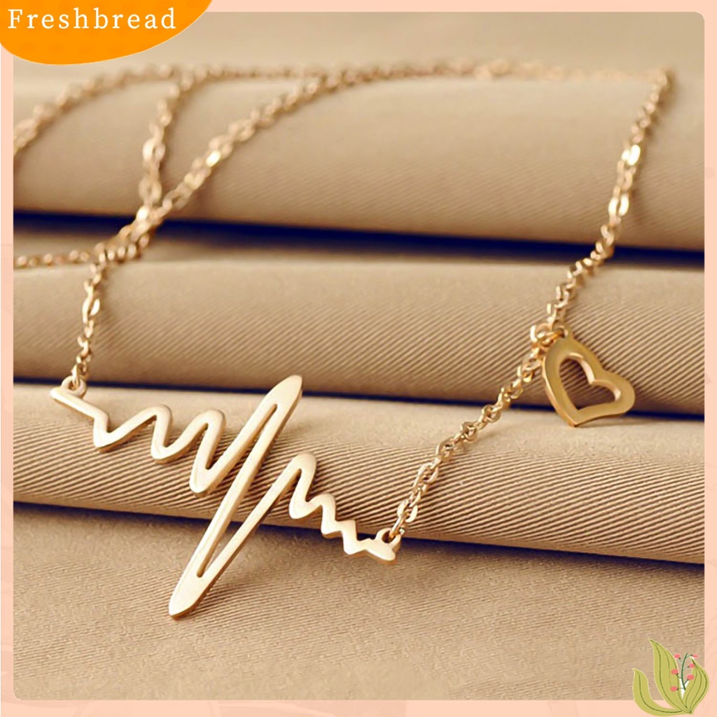 【Fresh】❀Women Fashion ECG Love Heart Pendant Necklace Charm Clavicle Chain Jewelry Gift