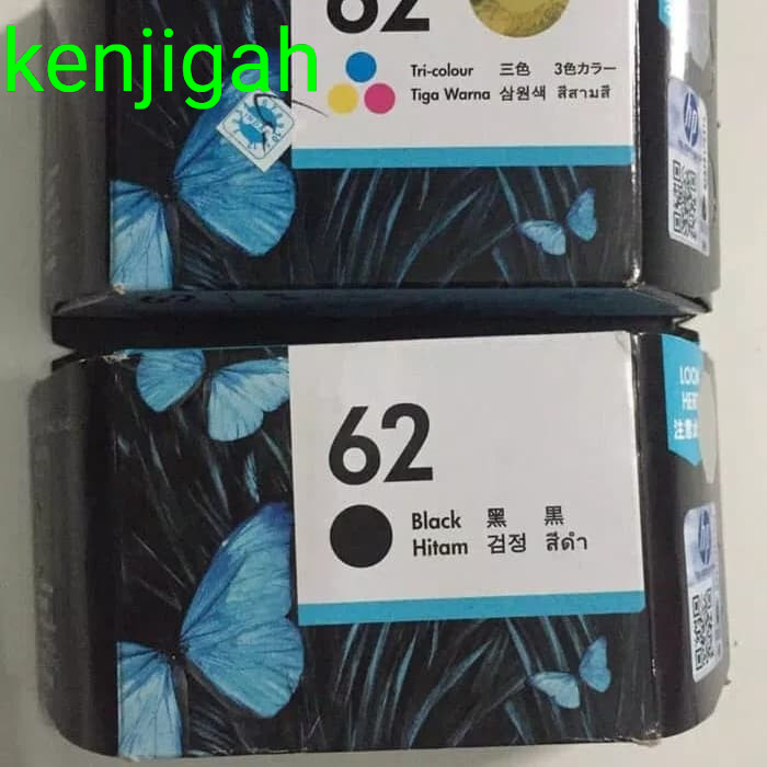 Paket Tinta Hp 62 Black + Colour Ink cartridge Original