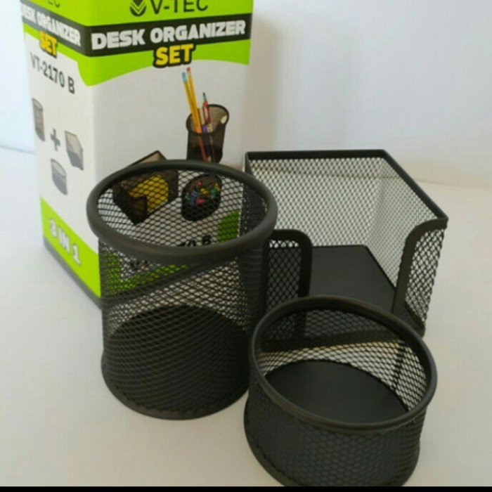 

Gilaa!!! Desk Organizer Set V-Tec Vt 2170B/Desk Set 3 In 1 Bergaransi