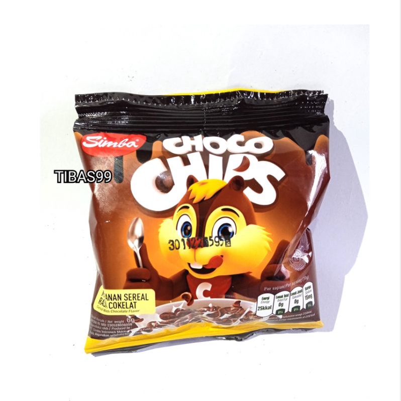 

Simba Choco Chips Makanan Sereal Rasa Coklet 6g Sachet isi 10