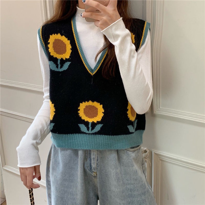 Vest Rompi  Rajut  Knit Oversize Tanpa Lengan  Wanita  Import 