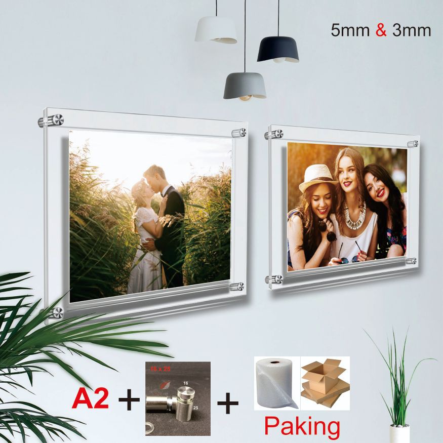 Mount A2 Acrylic Display / Frame Akrilik / Akrilik Poster Dinding 3mm &amp; 5mm
