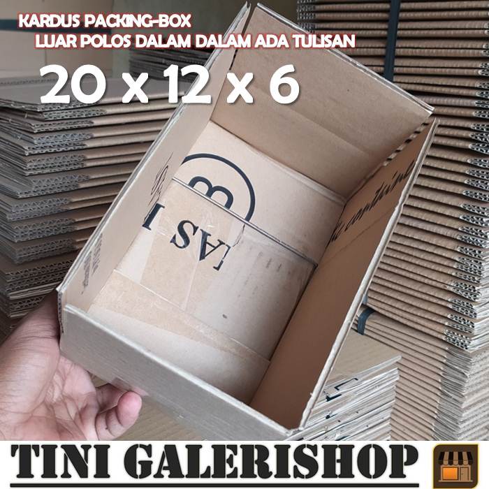 Kardus Packing-Box Uk.20x12x6 cm Luar Polos Dalam Ada Tulisan-2