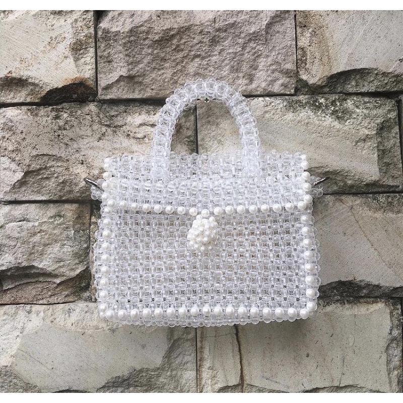 Tas manik manik clear&pearl
