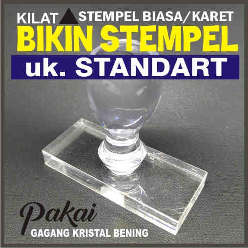 Bikin Stempel Biasa Karet Runaflek Gagang Kristal Bening