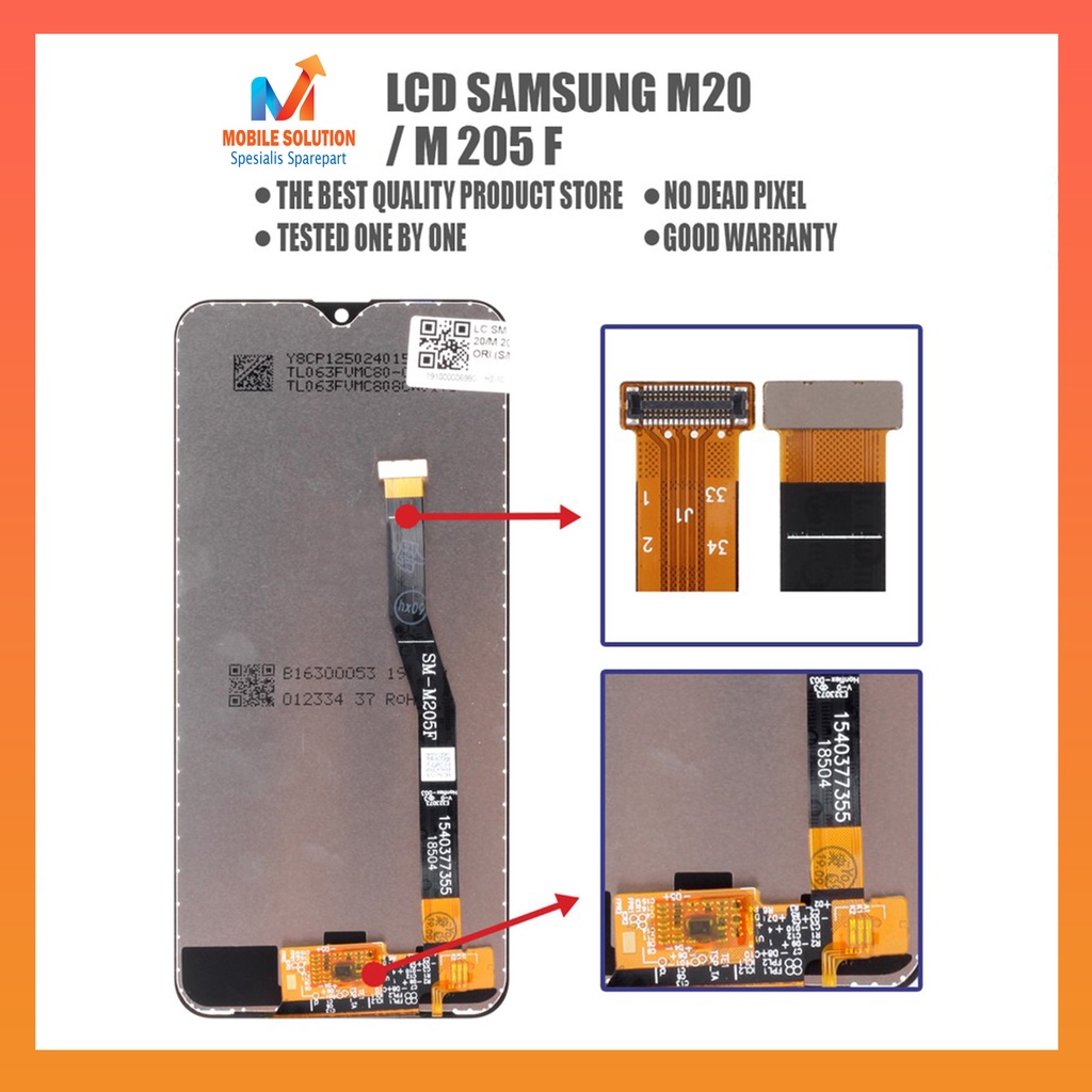 Grosir LCD Samsung M20 M205F ORIGINAL 100% Fullset Touchscreen Garansi 1 Bulan + Packing / Bubbel