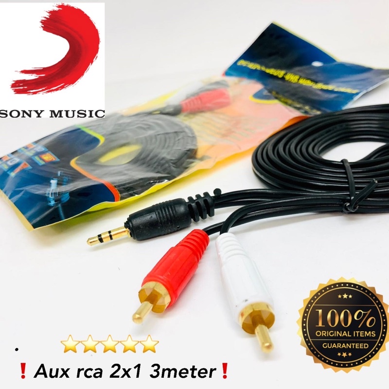 PROMO KABEL AUX VIBOX RCA 2x1 3METER RS31 SUPER HF AUDIO JACK 3.5MM TO AV OUTPUT