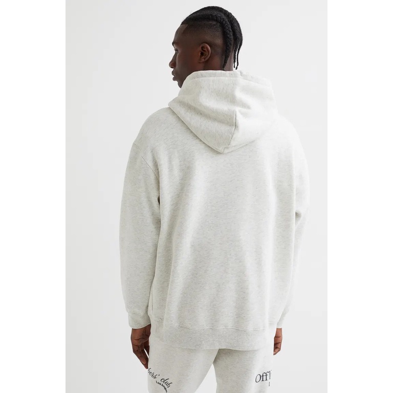 Hoodie H&amp;M Offlline society Broken White Misty Hoodie Pria Wanita hnm