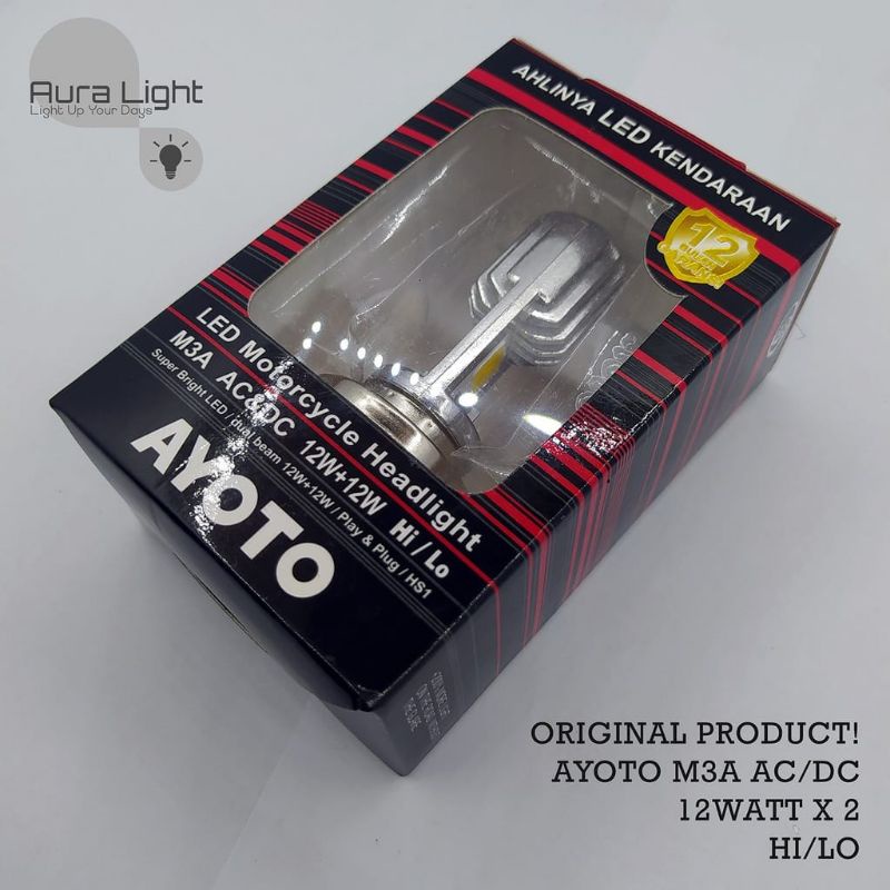 Lampu Depan Motor LED AYOTO M3A H4 AC/ DC  Cocok buat motor sport CBR Vixion