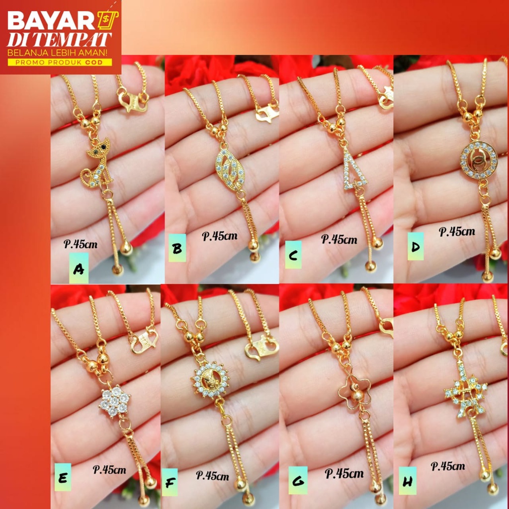 Kalung Permata koye Dewasa  elegan logam emas Hongkong anti karat