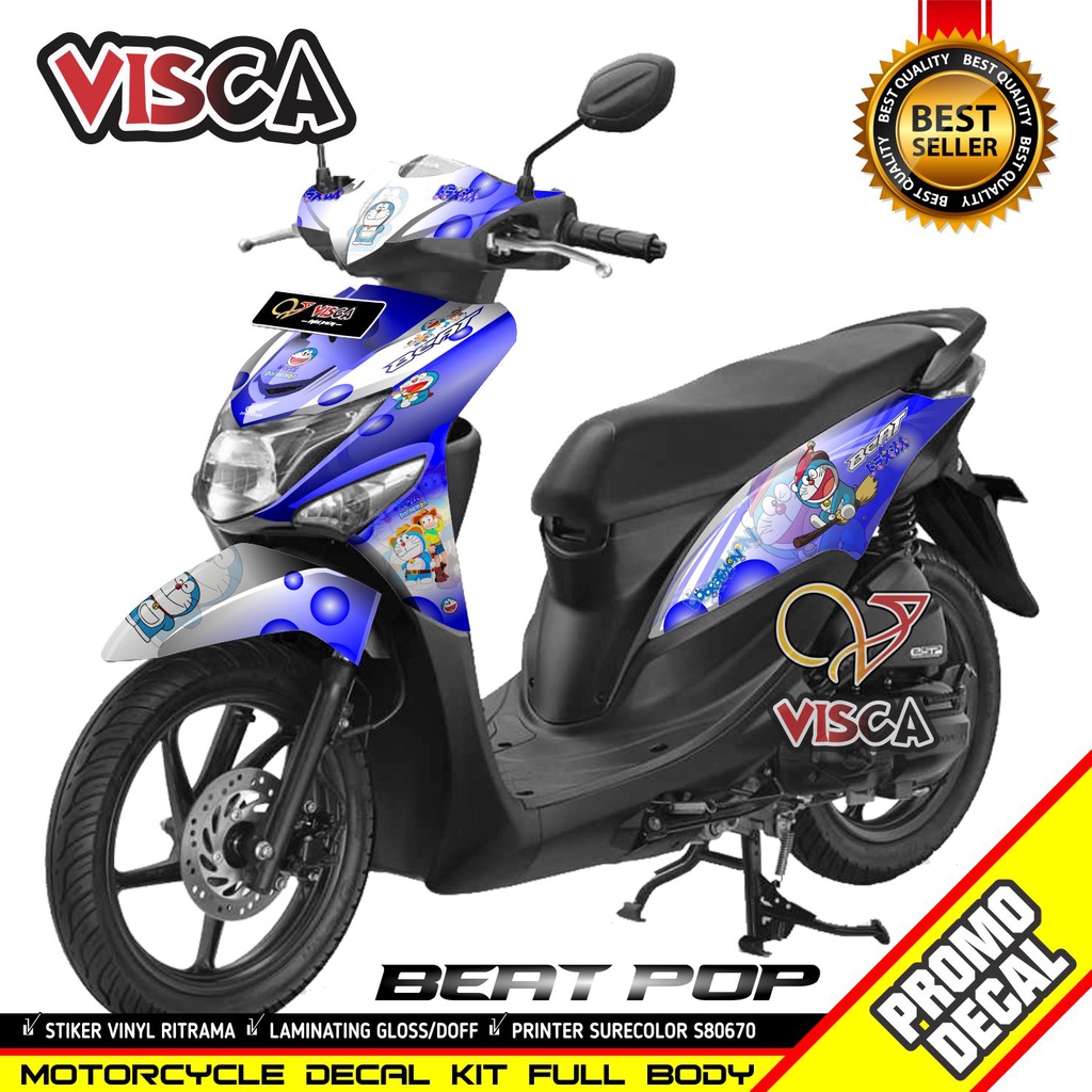 Decal Beat POP Full Body Stiker Beat POP Striping Beat POP Sticker Beat POP motif DORAEMON