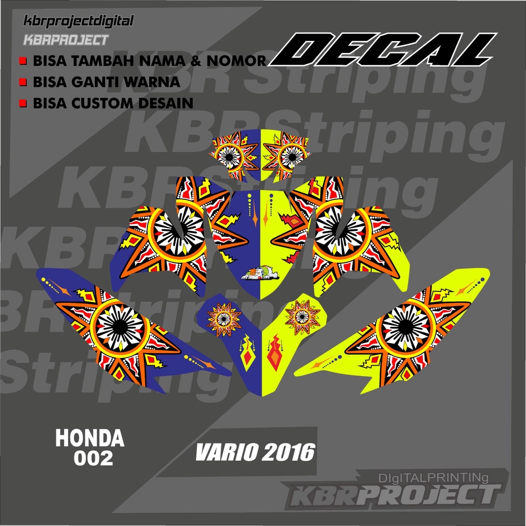 (cod) STIKER DECAL HONDA VARIO 2016  Sticker Variasi stiker striping list motor HONDA VARIO 2016 KOD