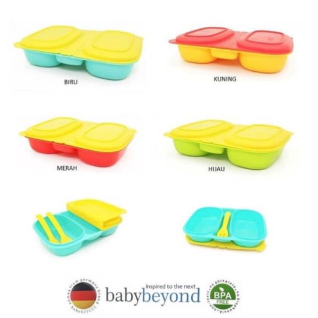 BABY BEYOND DUAL BENTO BOX WITH FORK &amp; SPOON