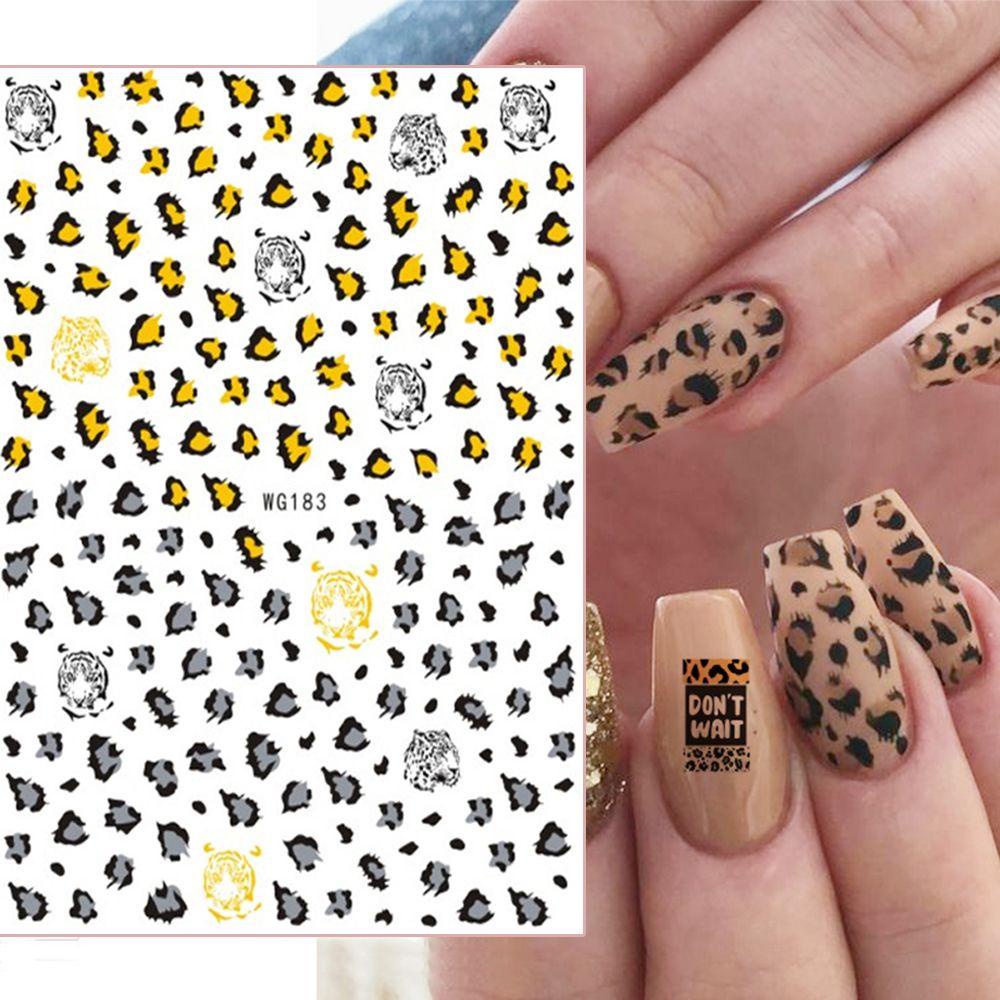 AUGUSTINA Agustina Leopard Stiker Kuku Sexy Lem Belakang Self Adhesive DIY Nail Art Dekorasi