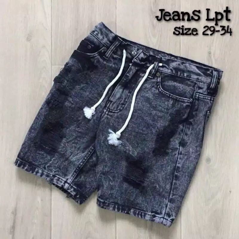 [Bisa COD] Celana Jeans Pendek Sobek Pria Wisker Jeans Pendek Ripped Robek Pria Premium Distro