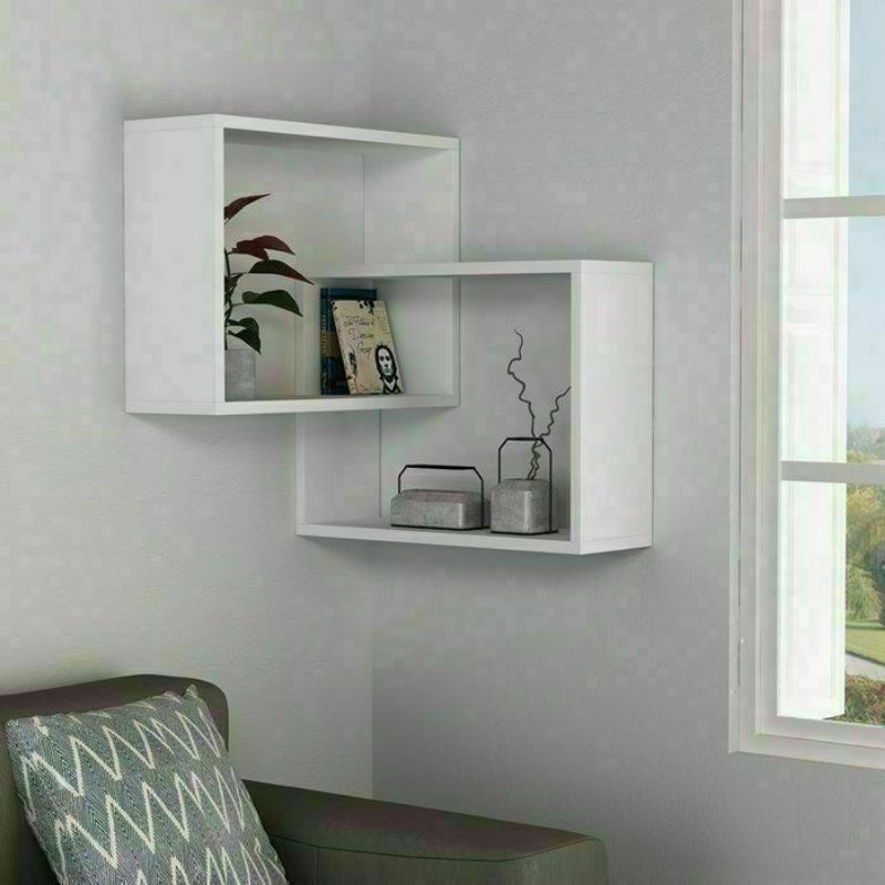 Rak Tv Dvd Foto Pigora Hiasan Piala Piagam Dinding Tembok Wall Shelf Kayu Besi Bunga Modern Buku COD