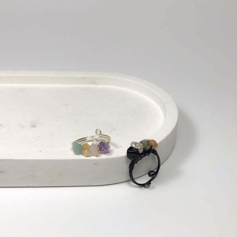 Wire Rings Stone / Cincin Batu Kawat Tembaga 4 Stone