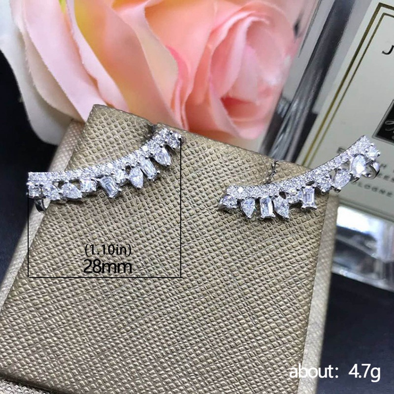 Anting Stud Cubic Zirconia Gaya Modern Untuk Wanita