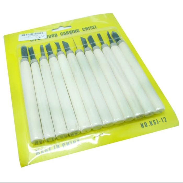 

UKIR-ALAT- PISAU UKIR SET 12PCS PAHAT KAYU WOOD WORKING CRAFTING CARVING TOOL -ALAT-UKIR.