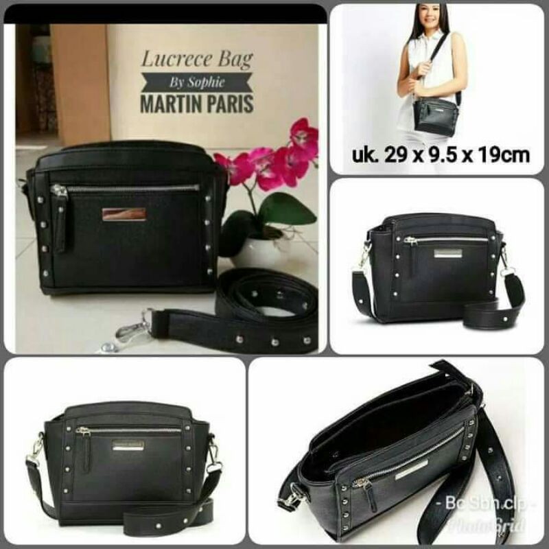TAS LUCRECE SOPHIEMARTIN PARIS/TAS SELEMPANG WARNA HITAM/TAS WANITA SOPHIE ORIGINAL PROMO