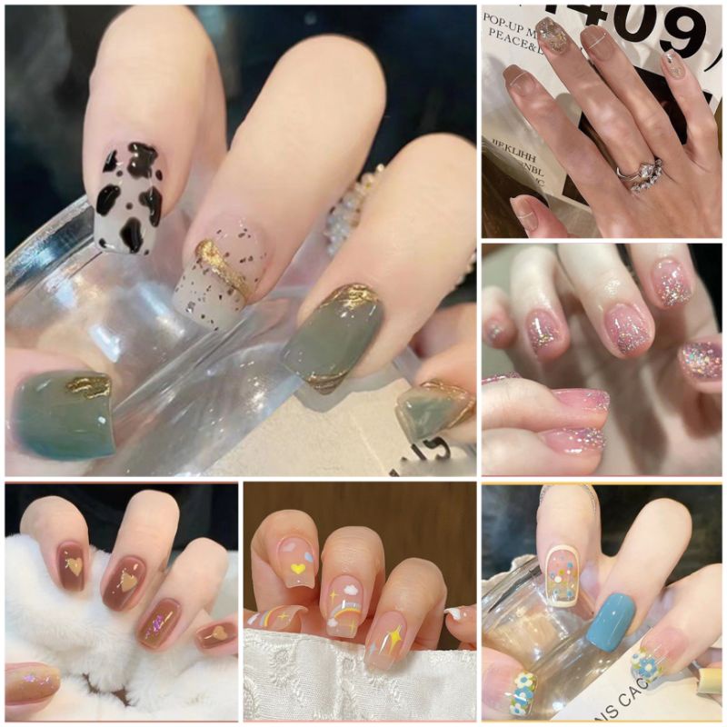 Fake Nails Art / Kuku Palsu 24 pcs (R501-R600) FREE LEM CAIR 2gr