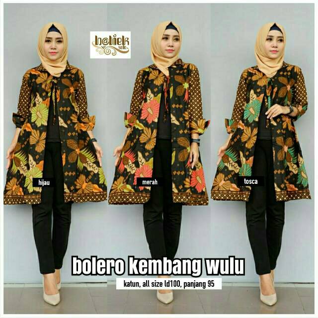 BOLERO KEMBANG WULU KARDI BATIK LONG CARDI BATIK ROMPI BATIK SERAGAM PESTA BAJU BATIK MURAH