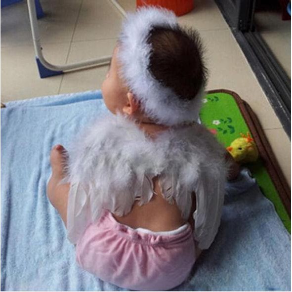 sayap bando malaikat baby born photo booth angel wing putih