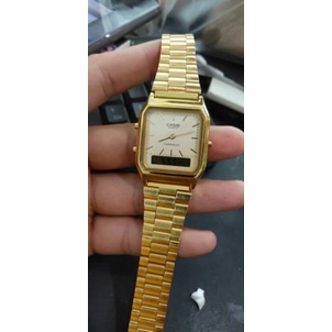 COD(Bayar Tujuan)JAM TANGAN PRIA/WANITA Casio Rantai Doubel Time AQ-230