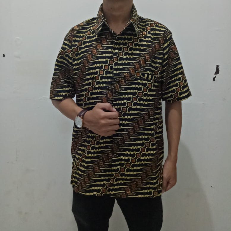 SB Collection Atasan Kemeja Ronaldo Batik Modern Lengan Pendek Pria