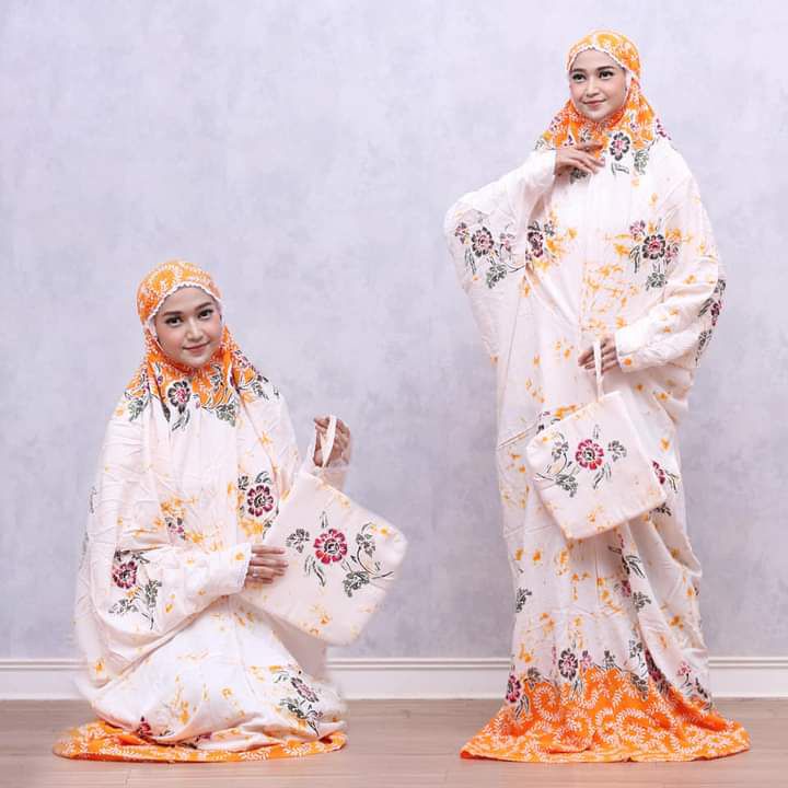 mukena lajuran / mukena terusan / mukena dewasa / mukena batik cap pekalongan BF
