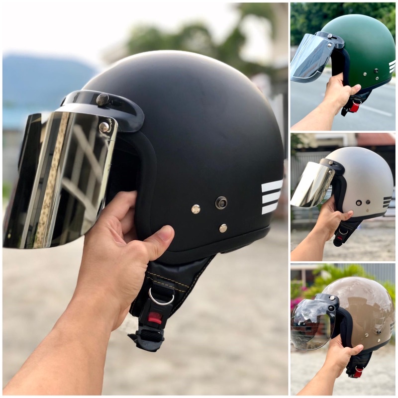Helm Bogo Classic Dewasa Wanita Pria Cepol Hijab Retro SNI