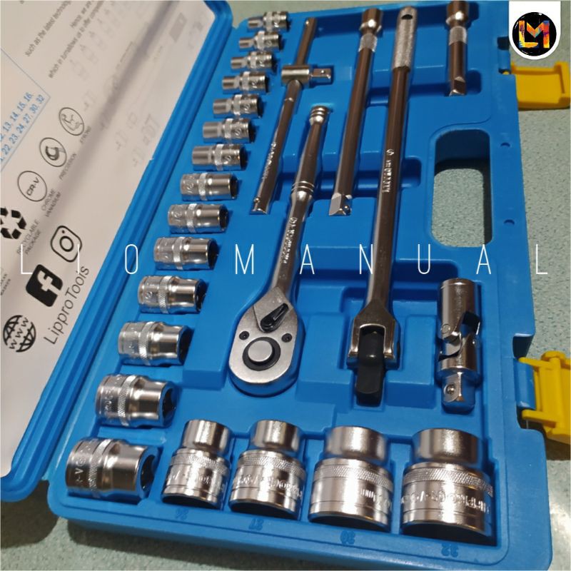 socket wrench set 24 pcs 1 2 kunci shock set lippro japan 24 pcs 1 2 INCH