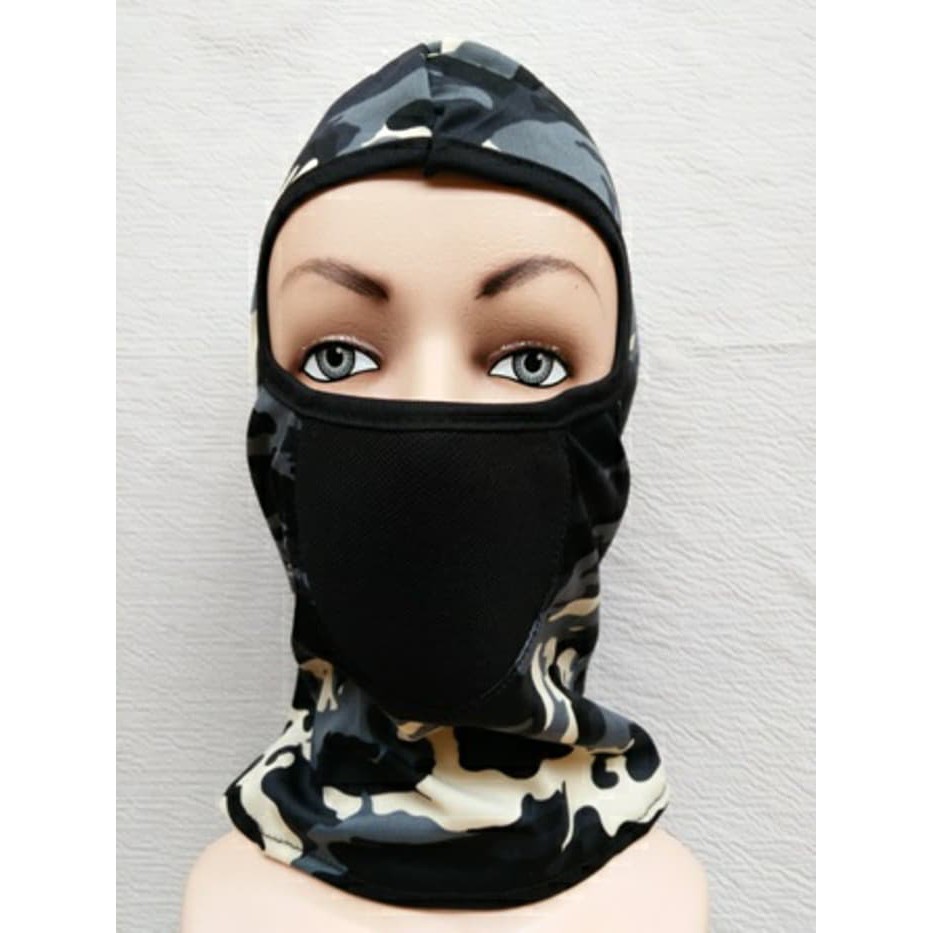 Masker mencegah virus Ninja Mask Army Camuflase Loreng Masker Motor Pelindung Helm - Campur Warna