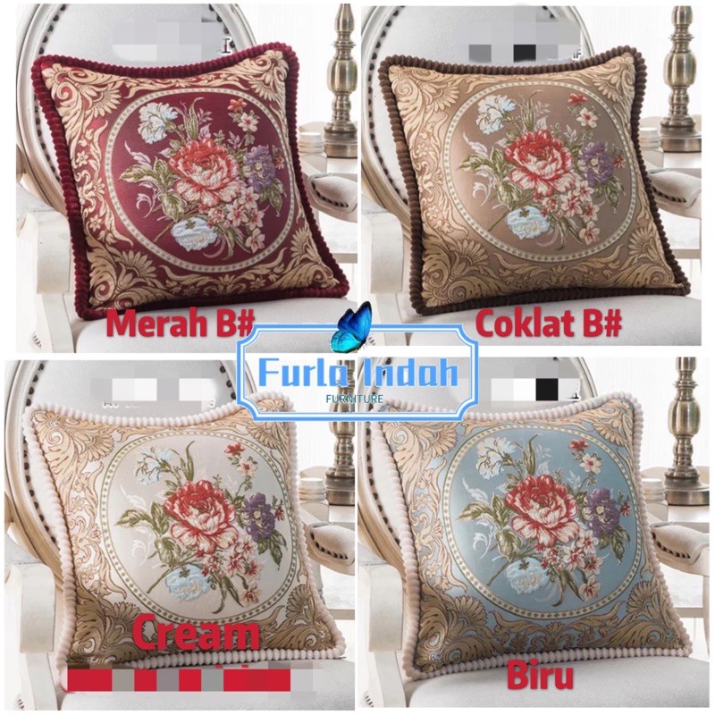 sarung bantal sofa sarung bantal kursi motif mewah 48×48CM IMPOR